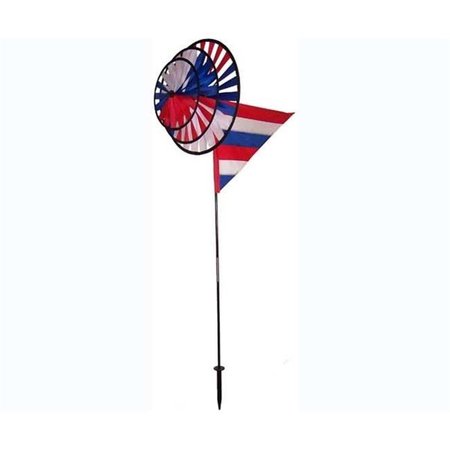 IN THE BREEZE In The Breeze ITB2835 Red White Blue Triple Spinner with Sail ITB2835